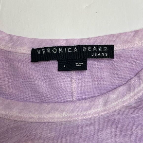 Veronica Beard Akeela Flutter Sleeve T-shirt Heathered Lavender Size Large - Picture 4 of 10